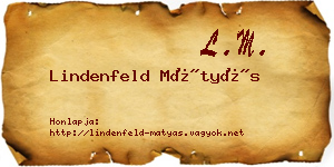Lindenfeld Mátyás névjegykártya